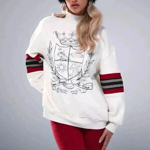 White Christmas Women's Oversized Emblem Graphic Sweatshirt